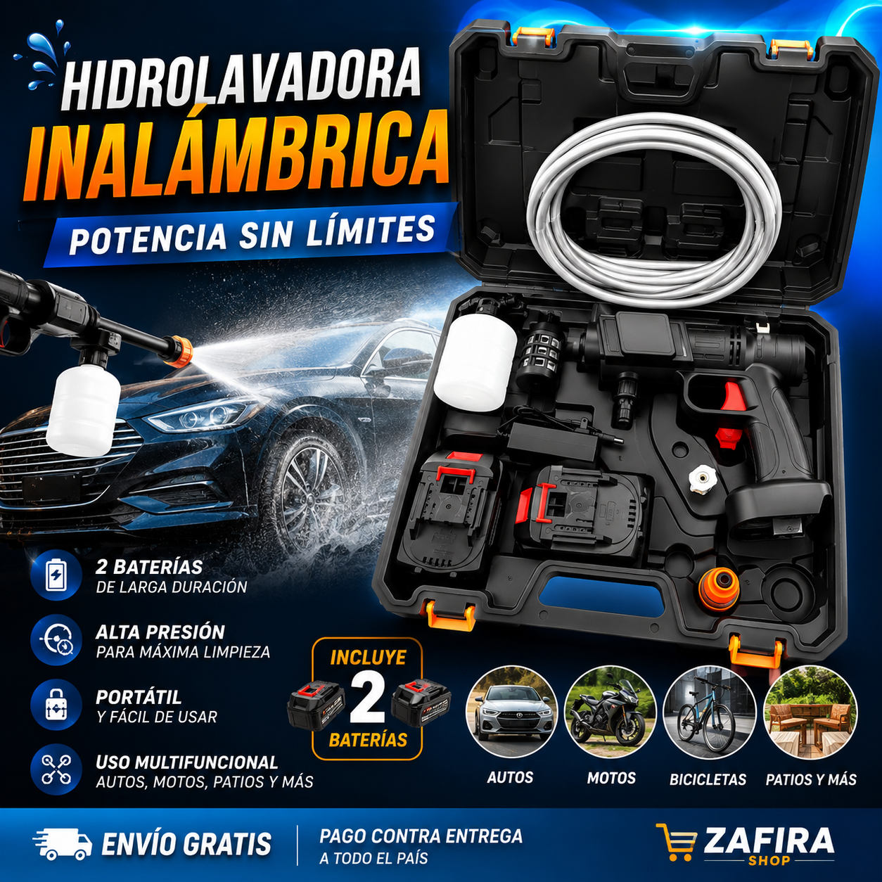Hidrolavadora de 2 baterías de 48w