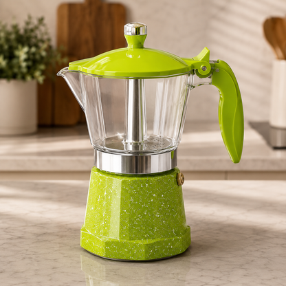Greca Italiana Moka de 3 tazas, color al azar.