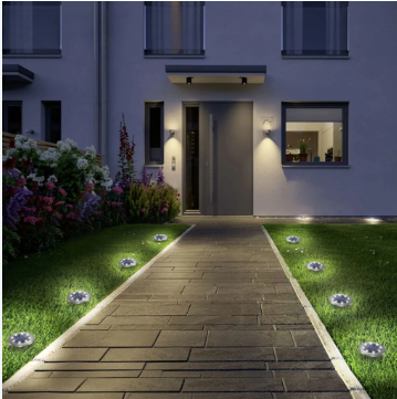 SET DE 4 LUCES LED PARA JARDÍN CON PANEL SOLAR SL-600