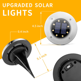 SET DE 4 LUCES LED PARA JARDÍN CON PANEL SOLAR SL-600